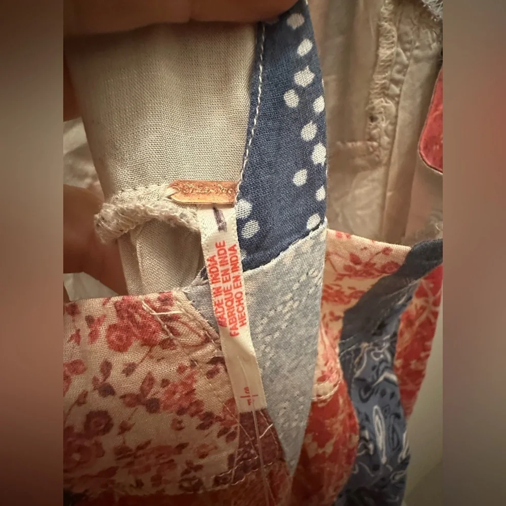 NWT Free People We The Free Heritage Maxi Dress Racerback Patchwork Americana - Picture 10 of 10
